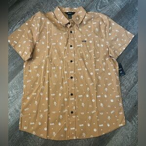 RVCA Kimura Short Sleeve Button Down Shirt- Size Large